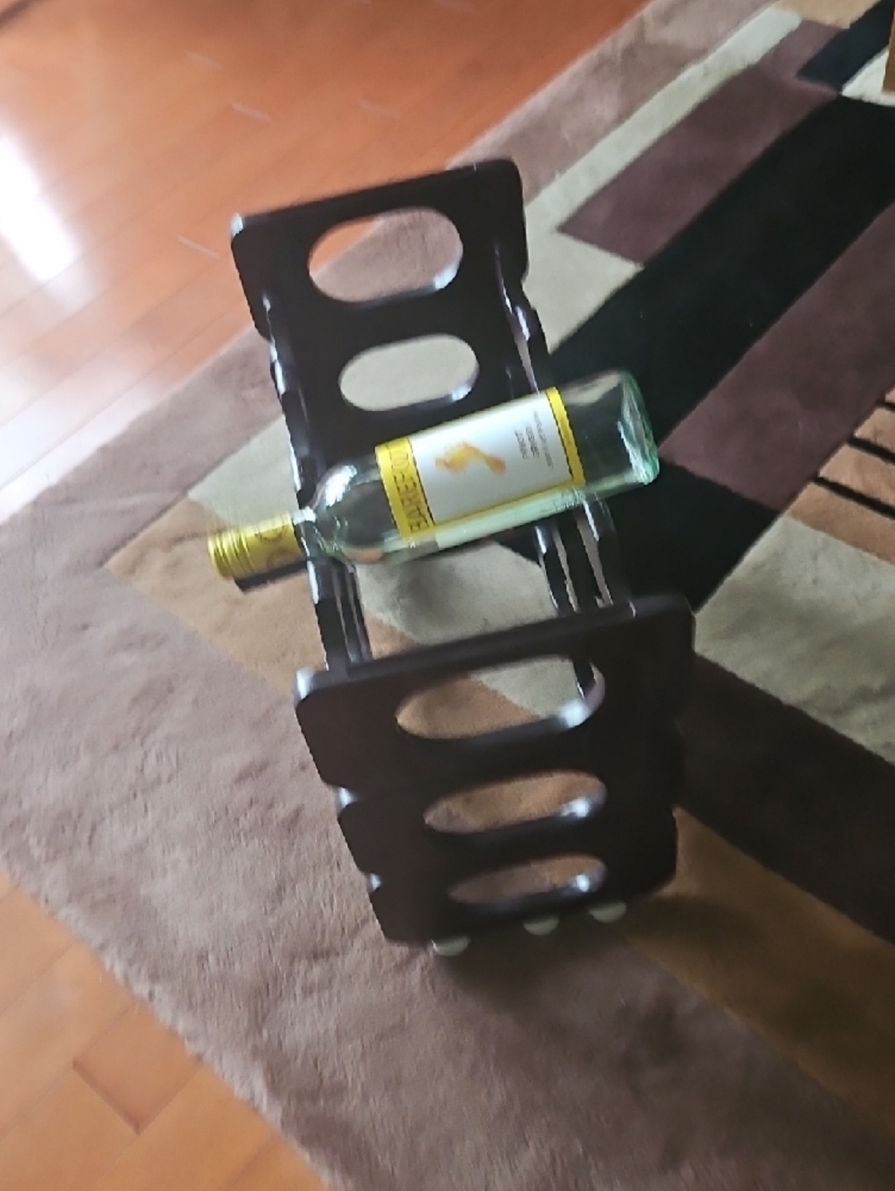 Vintage 3 Separate Piece Wooden 12-Bottle Wine Rack - Dark Brown - Picture 3 of 9